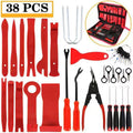 NNEDSZ Red 38PCS Car Interior Trim Removal Tool Kit - Durable PP Material for Car Audio, Dashboard, Door Panel, and Modification